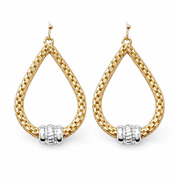 TEXTURED METAL TEARDROP DANGLE EARRING