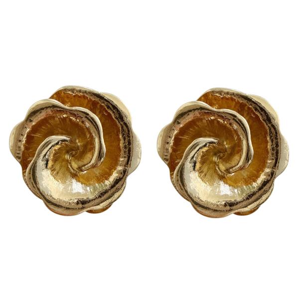 METAL ROSE STUD EARRING