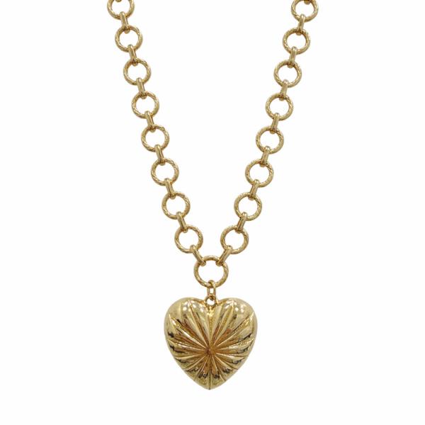 HEART PENDANT METAL CHAIN NECKLACE