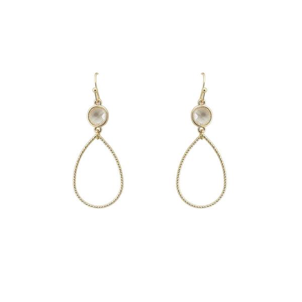 STONE TEARDROP DANGLE EARRING
