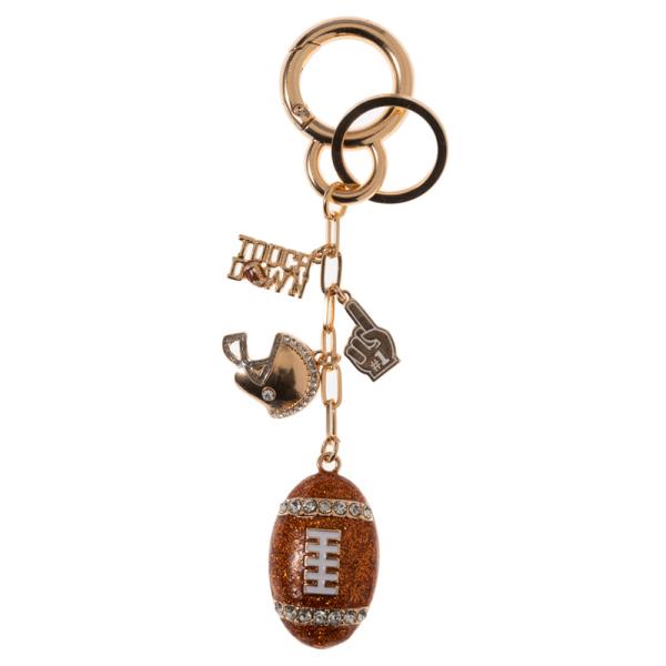 PUFFED FOOT BALL W/ FOOTBALL THEMED CHARM KEYCHAIN