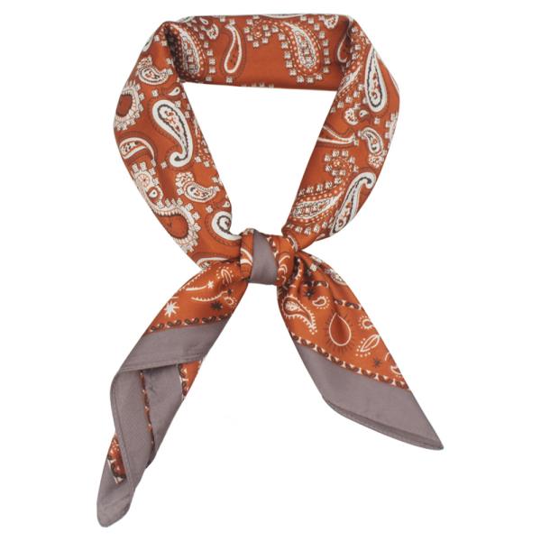 PAISLEY BORDERED SATIN SCARF