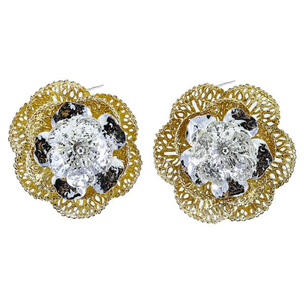 RHINESTONE FLOWER STUD EARRING