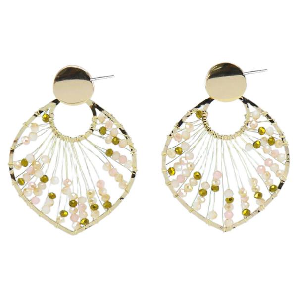BEAD FAN DANGLE EARRING