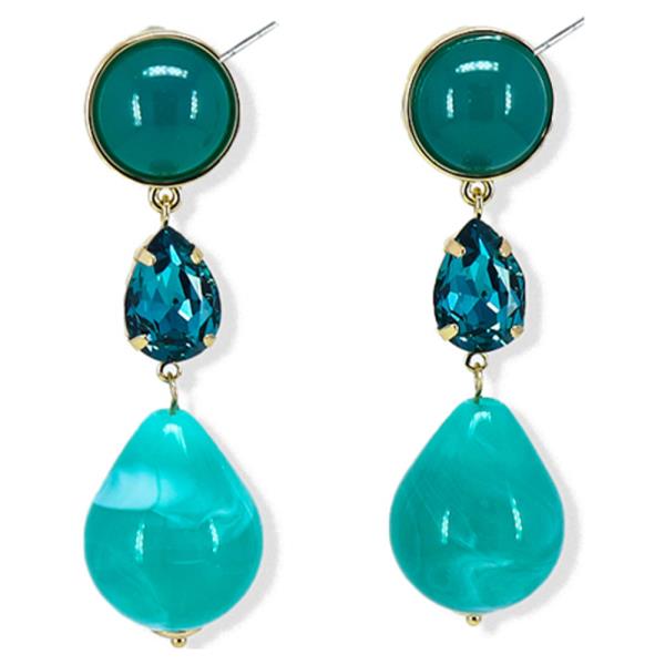 STONE TEARDROP DROP EARRING