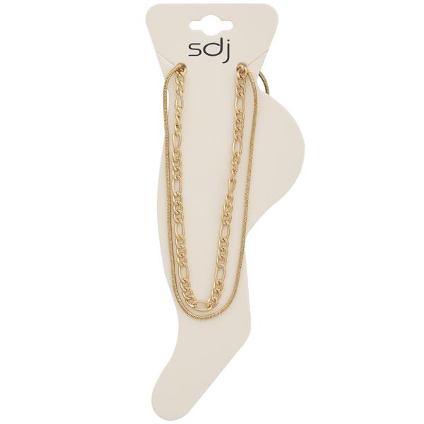 SDJ LAYERED FIGARO CHAIN ANKLET