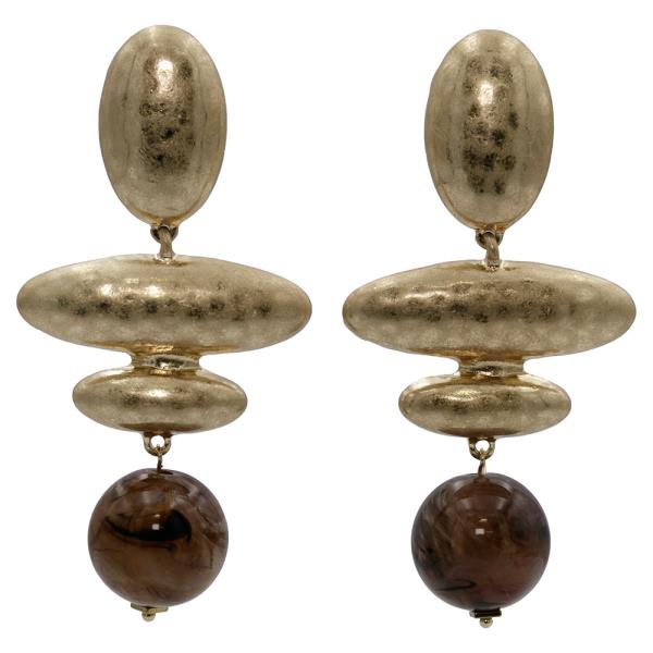 LAYERED GOLD COLOR BEAD EARRINGS