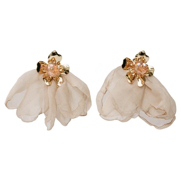 FABRIC FLOWER EARRINGS