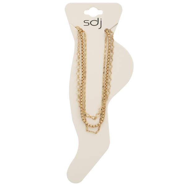 SDJ LAYERED CHAIN LINK ANKLET