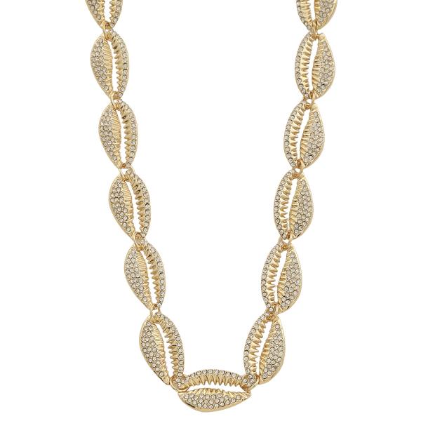 SDJ RHINESTONE SHELL NECKLACE