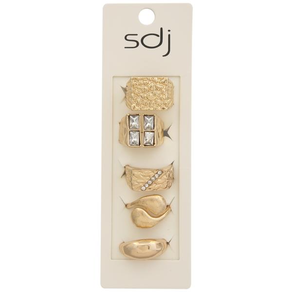 SDJ TEXTURED MIX DESIGN MULTI RING SET