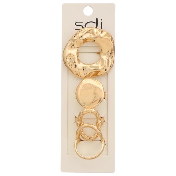 SDJ ROUND SCULPTED TEXTURE MULTI RING SET