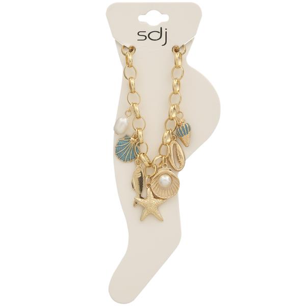 SDJ SEA LIFE CHARM CHAIN LINK ANKLET