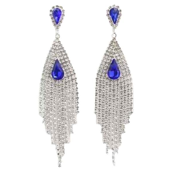 RHINESTONE FRINGE DANGLE EARRING