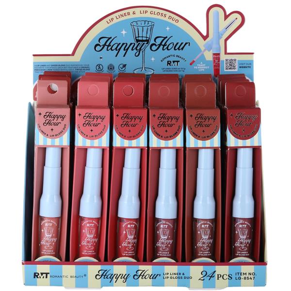 ROMANTIC BEAUTY HAPPY HOUR DUO LIP LINER LIP GLOSS (24 UNITS)
