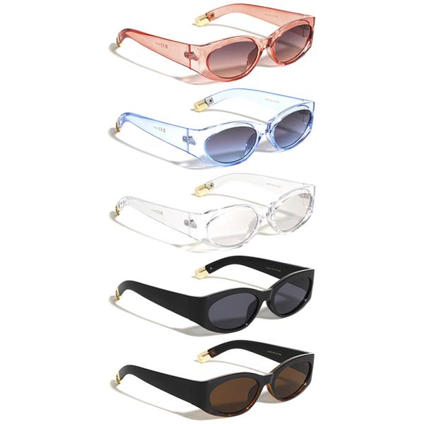 CRYSTAL COLOR RETRO FASHION OVAL SUNGLASSES 1DZ