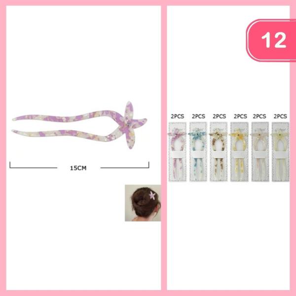 ACRYLIC STAR HAIR FORK (12 UNITS)
