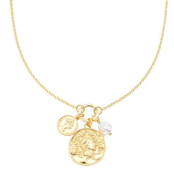 COIN PEARL RING NECKLACE