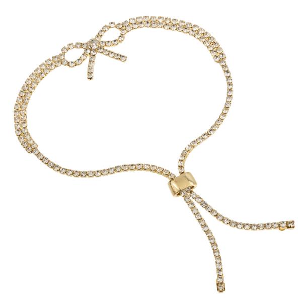 RHIENSTONE BOW SLIDE BRACELET