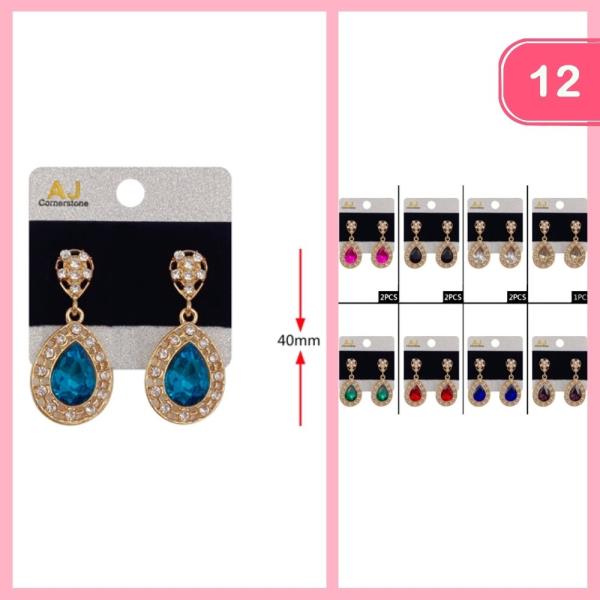 RHINESTONE DROP EARRING (12 UNITS)
