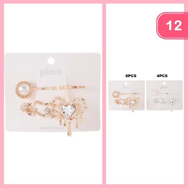 HEART RHINESTONE HAIR CLIP (12 UNITS)
