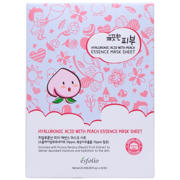 HYALURONIC ACID WITH PEACH ESSENCE 10PC MASK SHEET