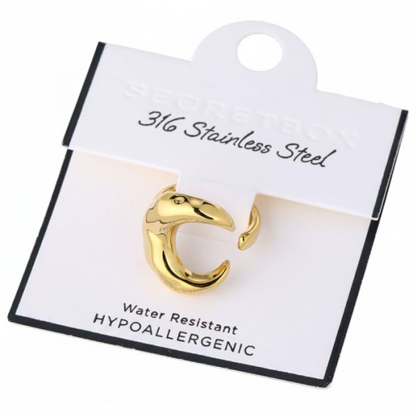 STAINLESS STEEL CRESCENT OPEN RING