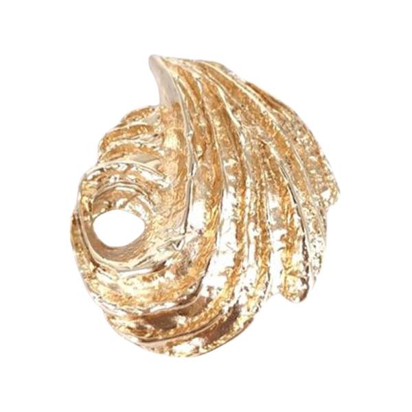 ABSTRACT METAL SWIRL BROOCH