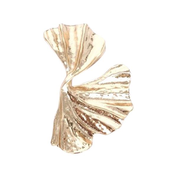 METAL LEAF BROOCH