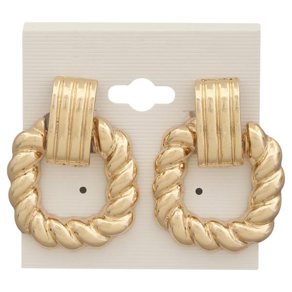 SQUARED TWIST DOOR KNOCKER EARRING