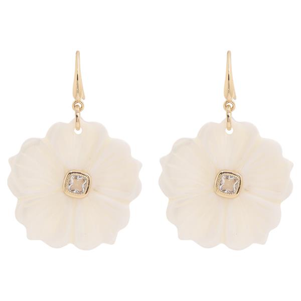 FLOWER BLOOM TEXTURED DROP EARRING