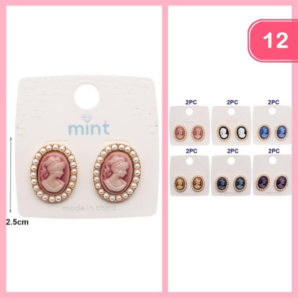 PORTRAIT POST PEARL EARRING (12 UNITS)