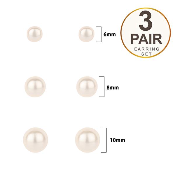 PEARL 3PAIR EARRING