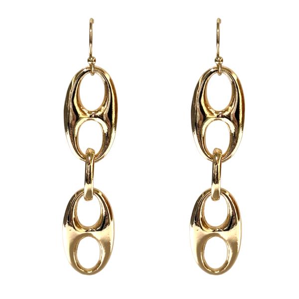 METAL OVAL LINK DROP EARRING