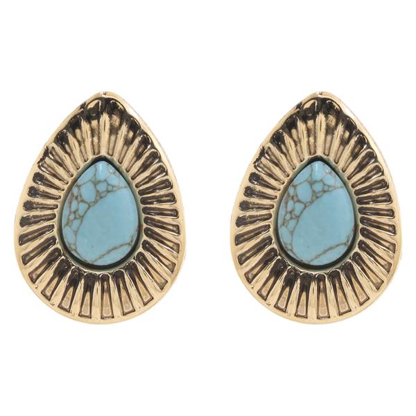 TURQUOISE TEARDROP STUD EARRING