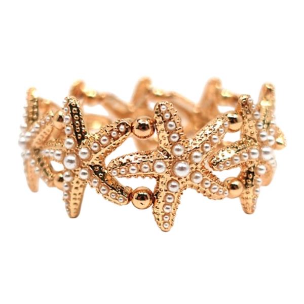 STARFISH PEARL STRETCH BRACELET