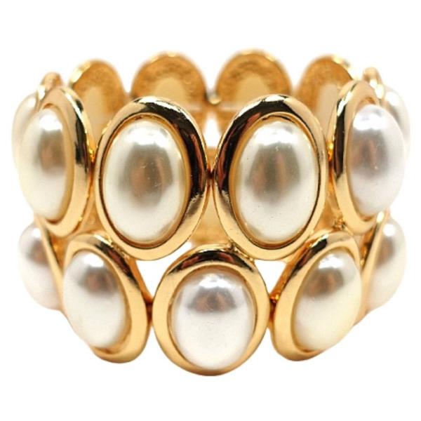 OVAL SHAPE STRETCH W/ PEARL BRACELET