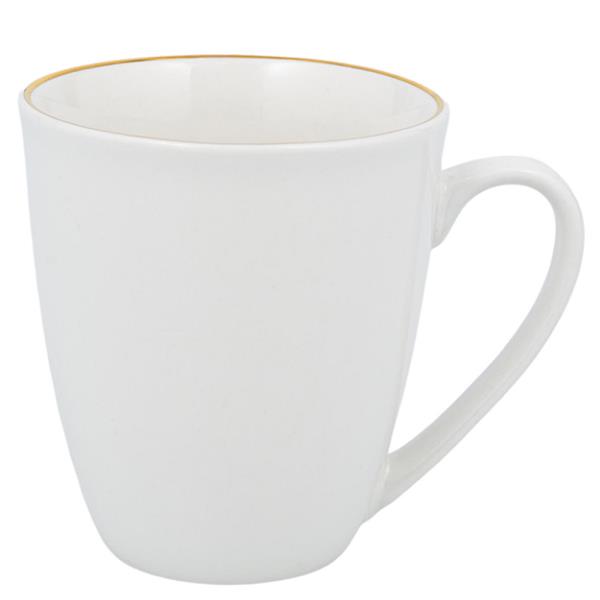 FINE CERAMIC MUG WITH WHITE GOLD RIM