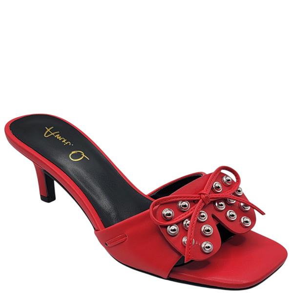ETA-7DAYS CHIC BOW STUD EMBELLISHED KITTEN HEEL