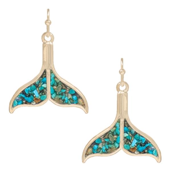WHALE TAIL DANGLE EARRING