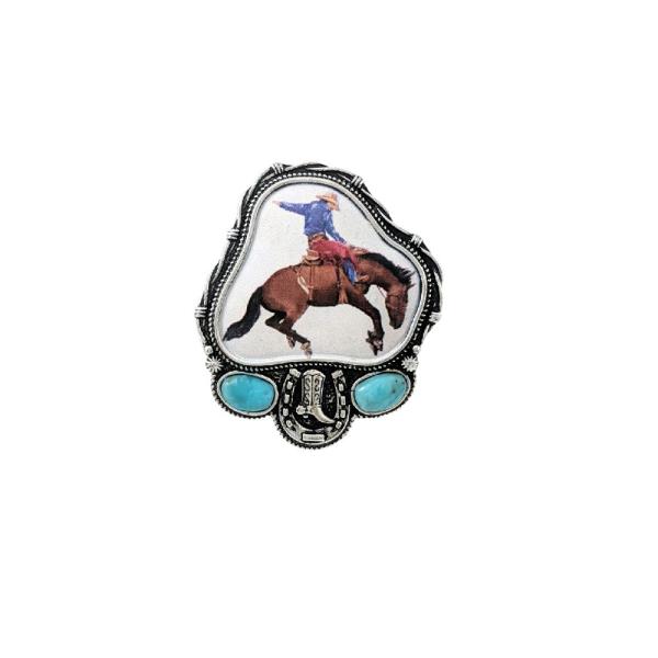 WESTERN PRINT HAND STONE RING