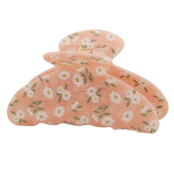 FLOWER PATTERN HAIR CLAW CLIP
