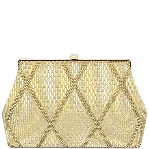 GEOMETRIC RHINESTONE EVENING CLUTCH BAG