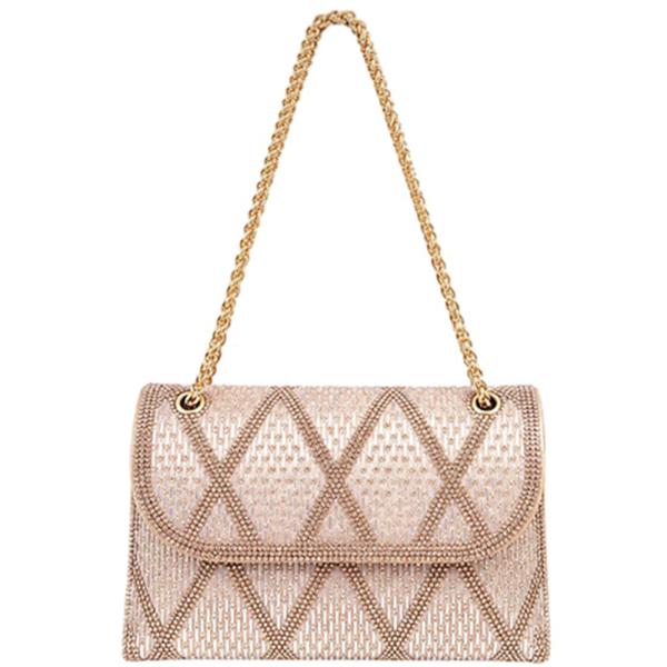 GEOMETRIC RHINESTONE SHOULDER BAG