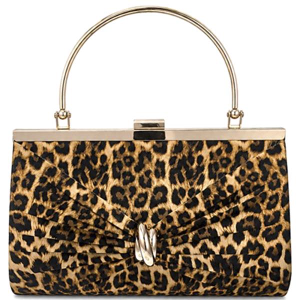 ANIMAL PRINT DESIGN HANDLE EVENING CLUTCH BAG