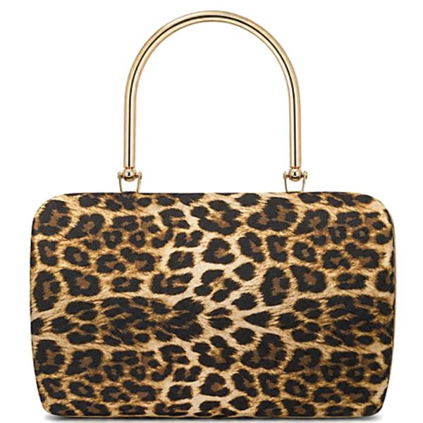 ANIMAL PRINT TOP HANDLE EVENING BAG