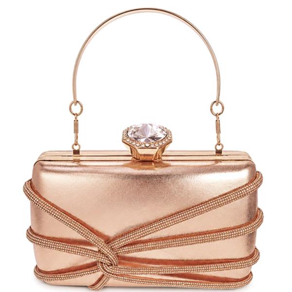 MODERN RHINESTONE CRYSTAL DESIGN EVENING BAG