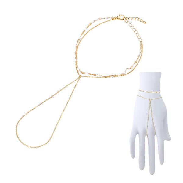 LAYERED HAND CHAIN BRACELET