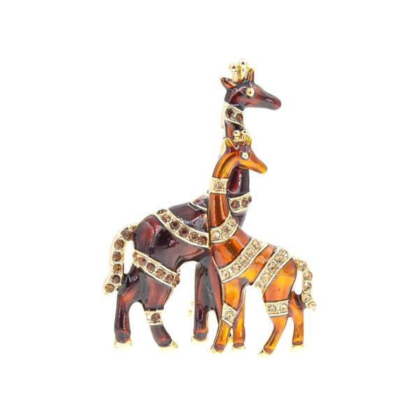 GIRAFFES MOM AND BABY BROOCH