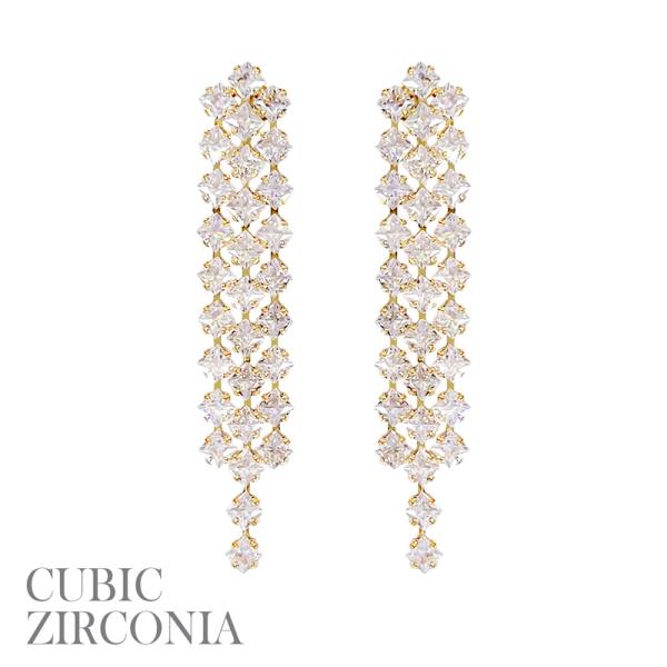 CZ PRINCESS LAYERED TASSEL EARRING